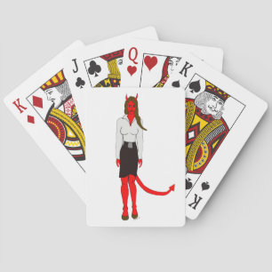 devil girl playing cards