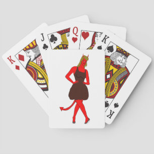 devil girl playing cards