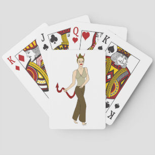 devil girl playing cards