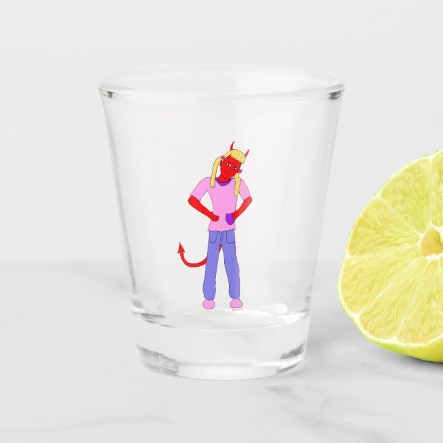 devil girl     shot glass (Front)