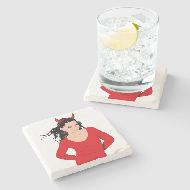 DEVIL GIRL STONE COASTER (Side)