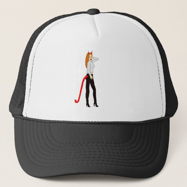 devil girl     trucker hat (Front)