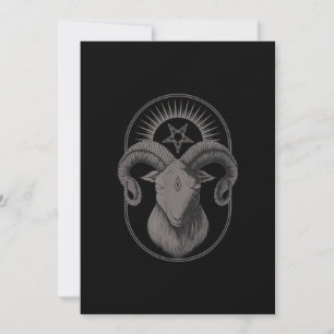 Devil Goat Pentagram Baphomet Satan Occult Satanic Holiday Card