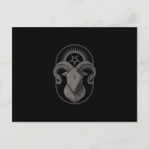 Devil Goat Pentagram Baphomet Satan Occult Satanic Invitation Postcard
