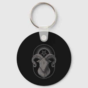 Devil Goat Pentagram Baphomet Satan Occult Satanic Key Ring