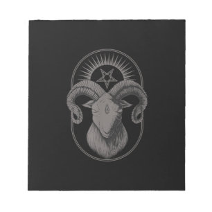 Devil Goat Pentagram Baphomet Satan Occult Satanic Notepad