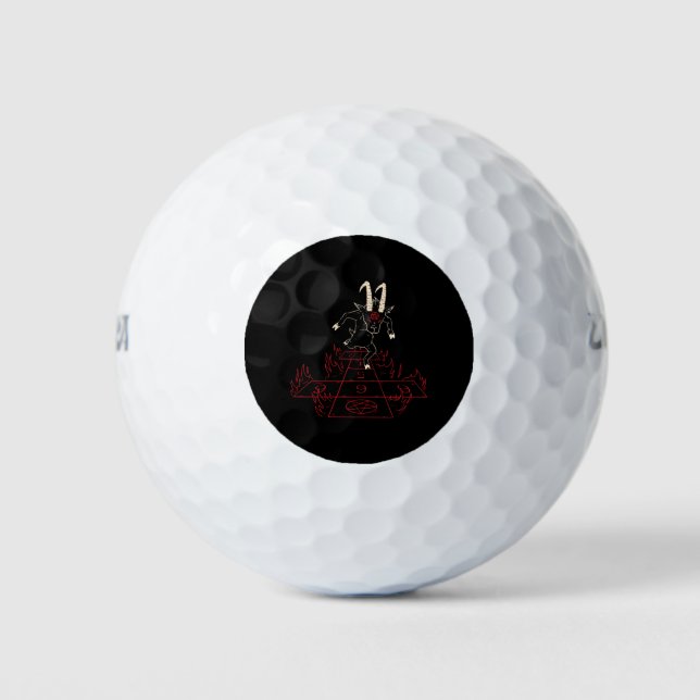 Devil Goat Playing Halloween Gift For Satan Lover Golf Balls (Front)