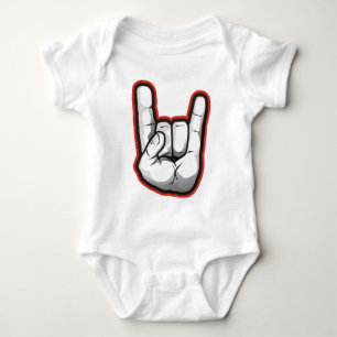 Devil Horns Hand Gesture Baby Bodysuit