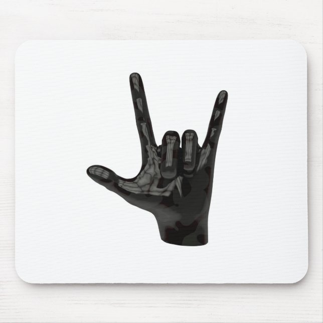 devil horns hand mouse pad (Front)