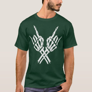Devil Horns Skeleton Hands Heavy Metal Rock and Ro T-Shirt