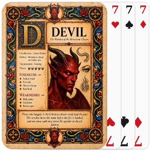 Devil, Mediaeval Bestiary Art Playing Cards