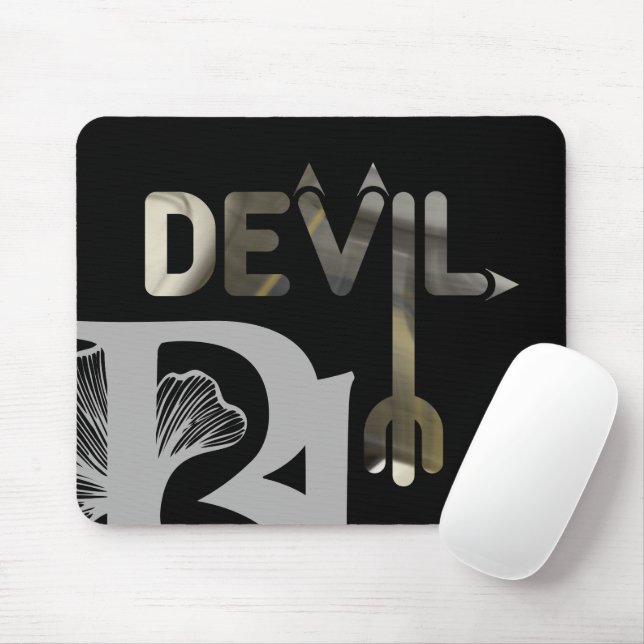 DEVIL Mousepad Trend Abstract Art Black White (With Mouse)