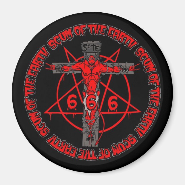 DEVIL ON THE CROSS MAGNET (Front)
