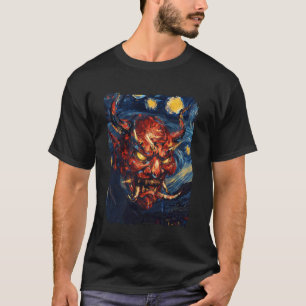 Devil Oni Mask Japanese Demon Swirling Starry-Nigh T-Shirt