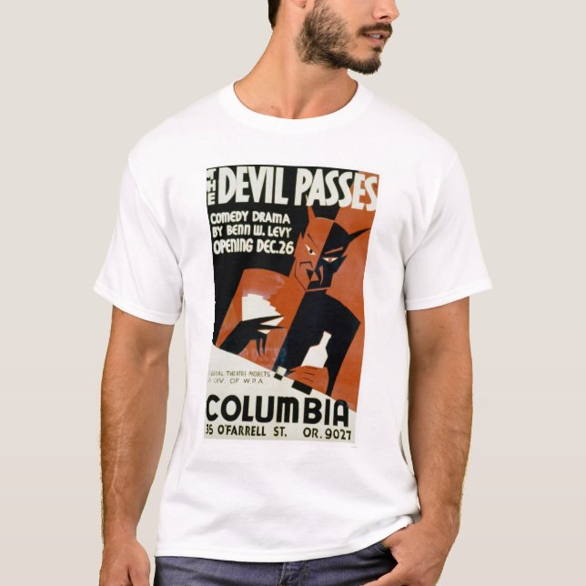 Devil Passes Comedy 1940 WPA T-Shirt (Front)