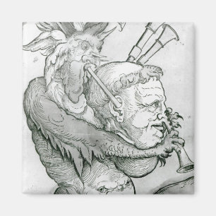 Devil Playing Man's Head as a Saxophone, 1144 Magnet