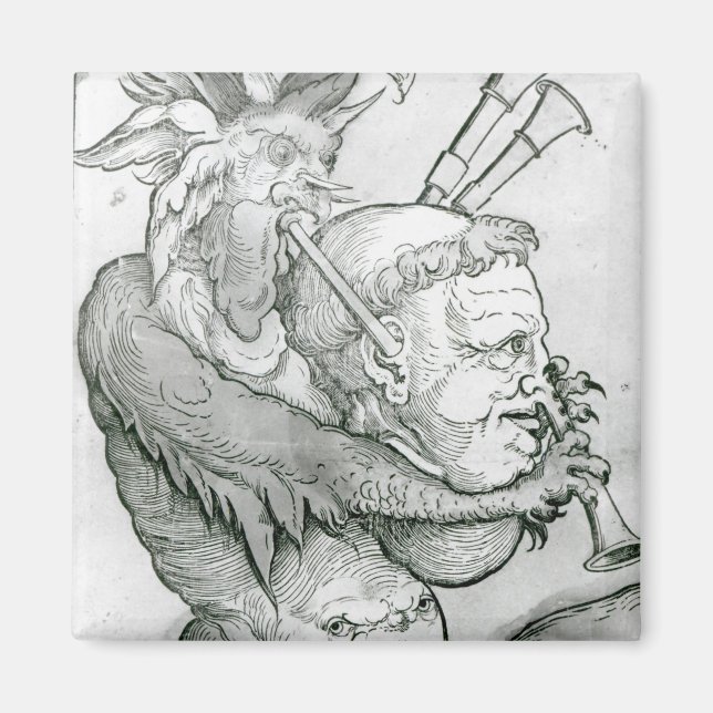Devil Playing Man's Head as a Saxophone, 1144 Magnet (Front)