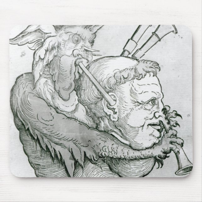 Devil Playing Man's Head as a Saxophone, 1144 Mouse Pad (Front)