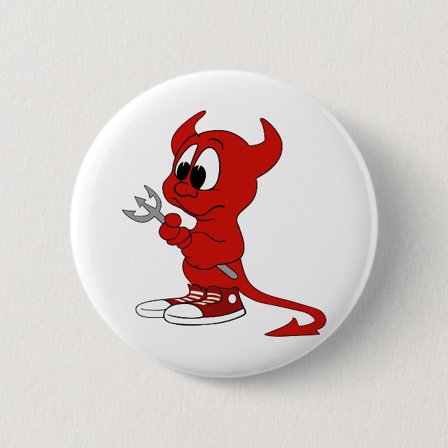 Devil Red Demon Cartoon Satan Evil Hell Heat 6 Cm Round Badge (Front)