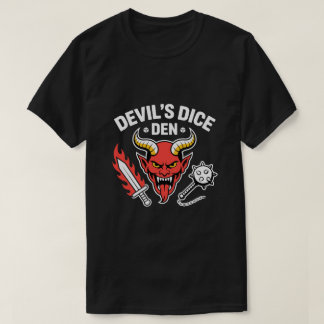 Devil’s Dice Den RPG Gamer T‑Shirt – Red Demon Hea T-Shirt