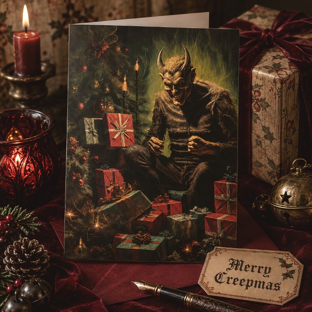 Devil Santa Spooky Horror Christmas Holiday Card (Creator Uploaded)