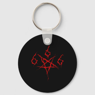 Devil Satan Satanic 666 Pentagram Occult Horror Ha Key Ring