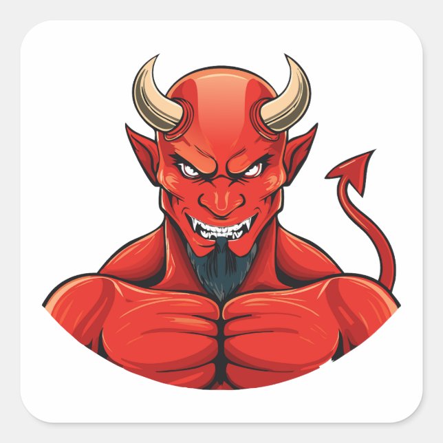 Devil  square sticker (Front)