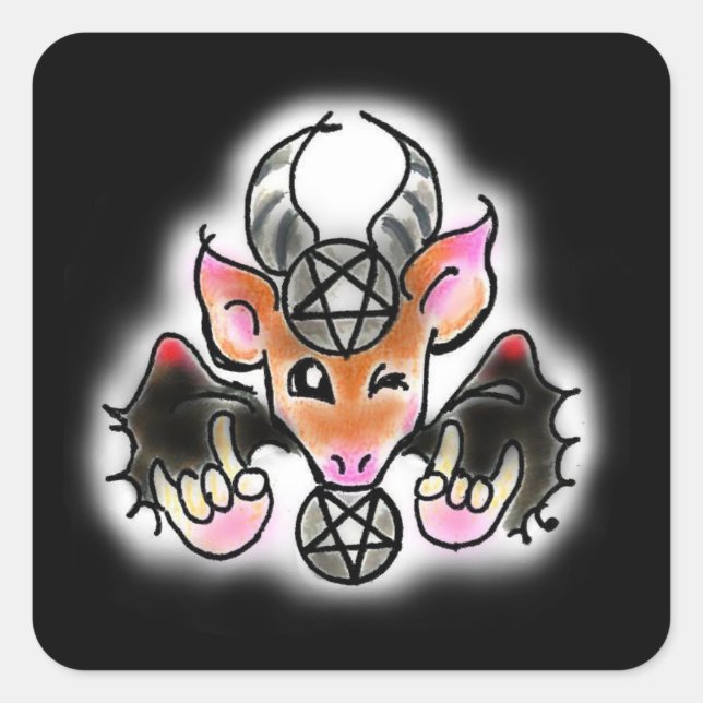 Devil Square Sticker (Front)