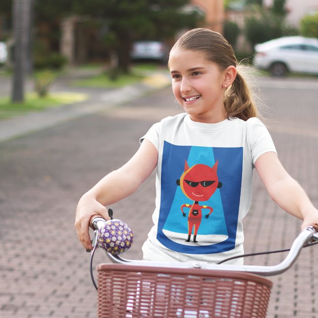 Devil Superhero Character Bold Red and Blue  T-Shirt (Creator Uploaded)