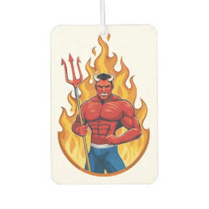Devil with trident car air freshener