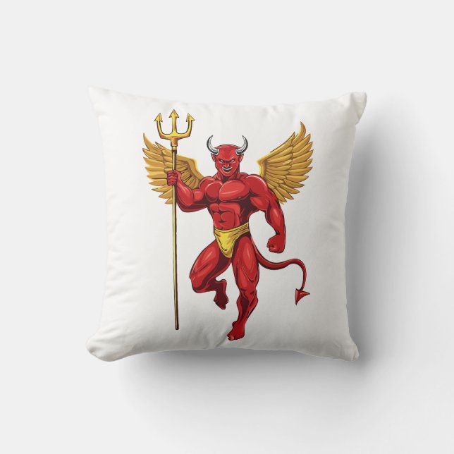Devil with trident cushion (Front)