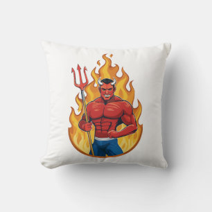 Devil with trident cushion