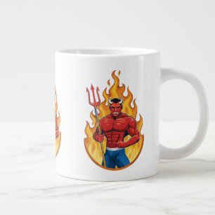 Devil with trident large coffee mug