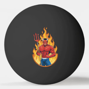 Devil with trident ping pong ball