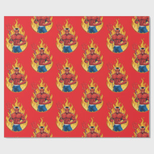 Devil with trident wrapping paper