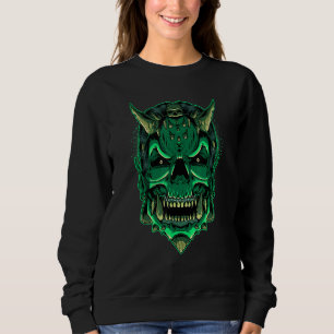 Devil Zombie Creepy Satan Evil Demon Head Skull Ha Sweatshirt