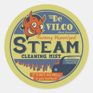 DeVilco Steam Cleaner Classic Round Sticker