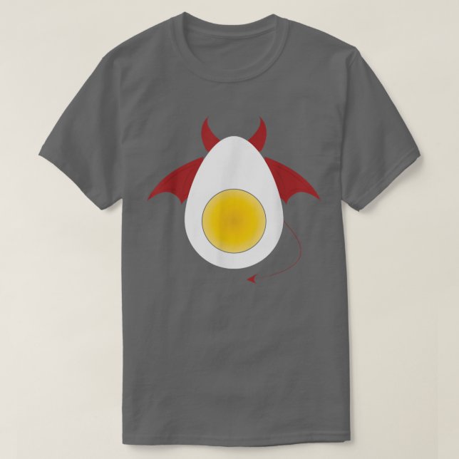 Deviled Egg Costume Devil Horns Halloween Love Egg T-Shirt (Design Front)