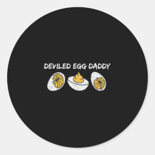 Deviled Egg Daddy Retro Dinner You Know Why I'm He Classic Round Sticker