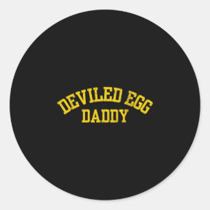 Deviled Egg Daddy Retro Funny Thanksgiving Fathers Classic Round Sticker
