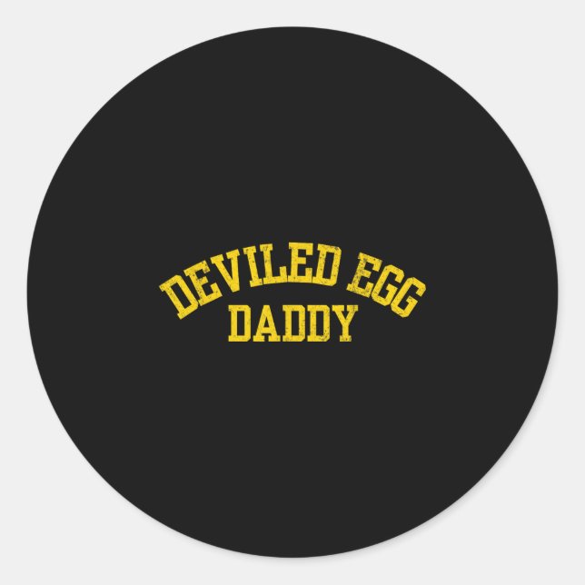 Deviled Egg Daddy Retro Funny Thanksgiving Fathers Classic Round Sticker (Front)