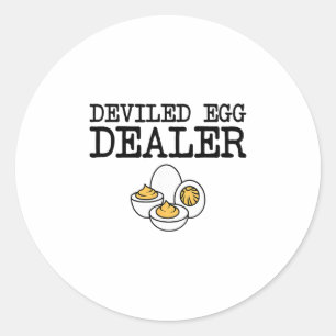 Deviled Egg Dealer Funny Cooking Potluck Thanksgiv Classic Round Sticker