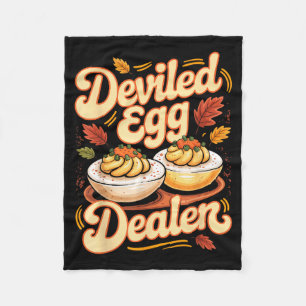 Deviled Egg Er Funny Retro Thanksgiving Food Quote Fleece Blanket