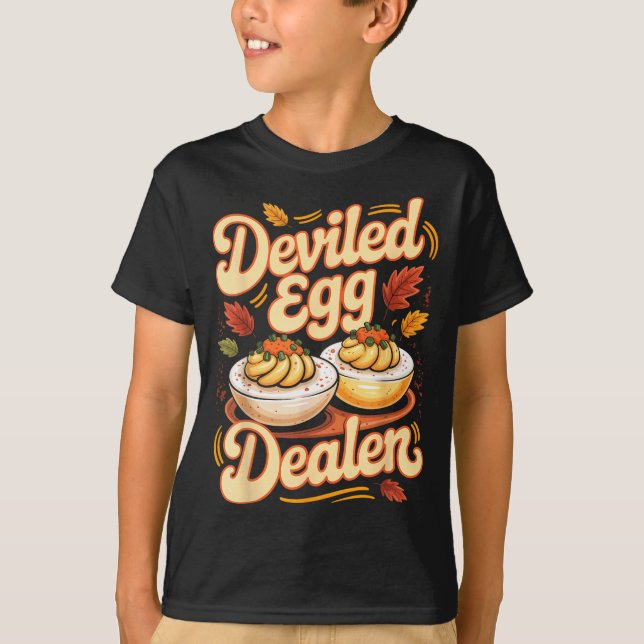 Deviled Egg Er Funny Retro Thanksgiving Food Quote T-Shirt (Front)