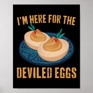 Deviled Egg Funny Thanksgiving Food Pilgrim Costum Poster