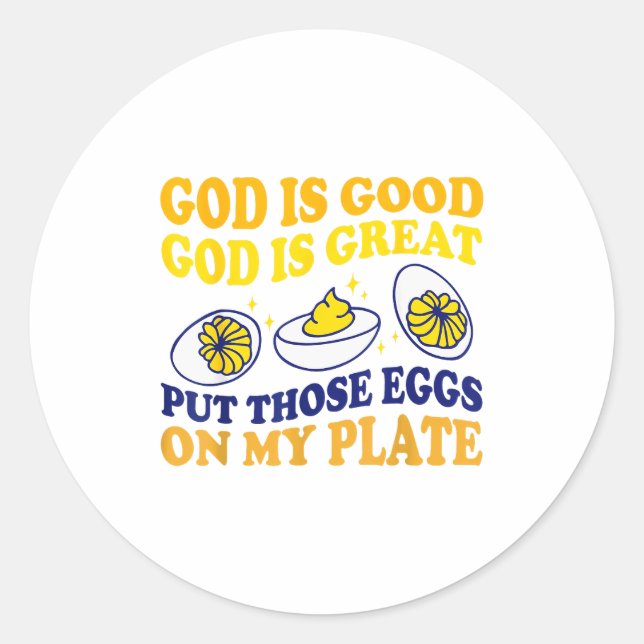 Deviled Egg Lover Funny Foodie Humor Apparel Uni-a Classic Round Sticker (Front)