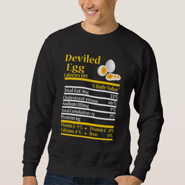 Deviled Egg Nutrition Fact  Thanksgiving Christmas Sweatshirt (Front)