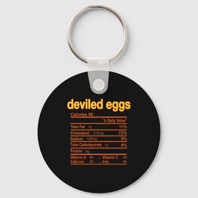 Deviled Egg Nutrition Facts Funny Thanksgiving Chr Key Ring (Front)