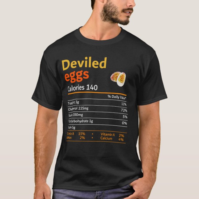 Deviled Egg Nutrition Facts Thanksgiving Costume C T-Shirt (Front)