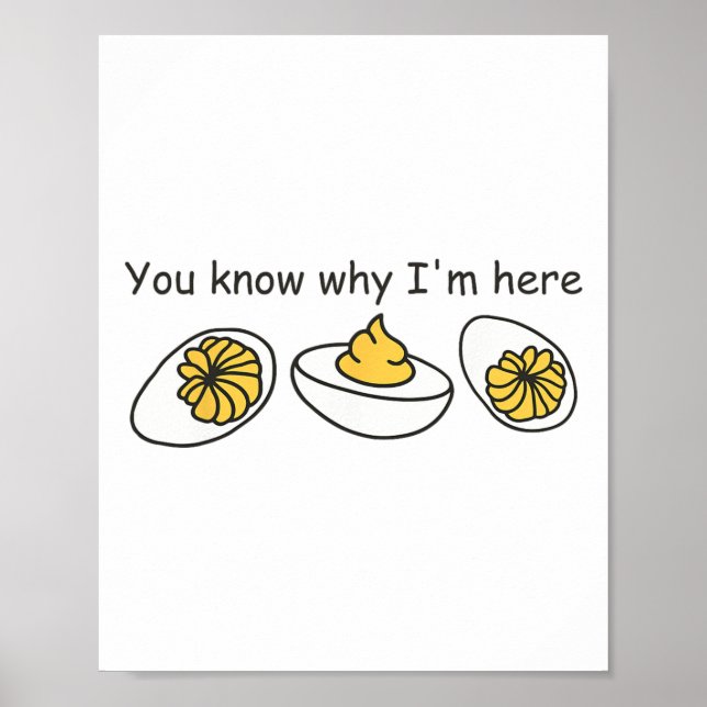 Deviled Egg You Know Why I'm Here Retro Thanksgivi Poster (Front)
